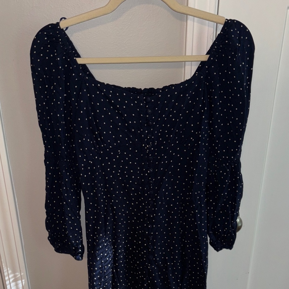 Angie Navy Blue Polka Dot Tunic